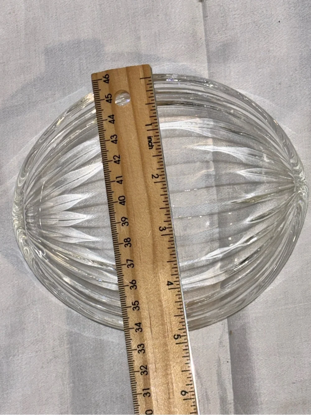 Vintage Clear Optic Swirl Glass Serving Bowl Set 7 Piece Mid Century Style